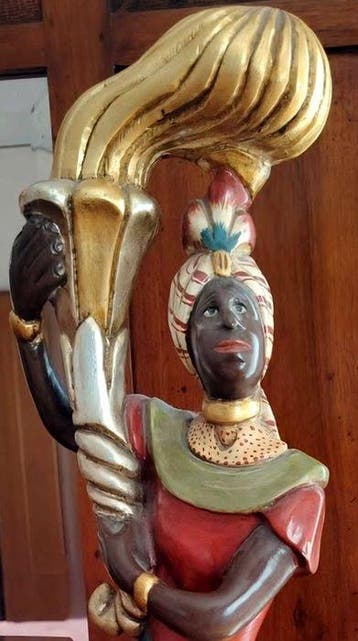 Figuur - Statuetta - Moro Veneziano Portatorcia in legno