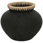Bazar Bizar De Styly Vaas - Zwart Naturel - M - Ongebruikt, Verzenden, Zo goed als nieuw, Aardewerk of Porselein, Minder dan 50 cm