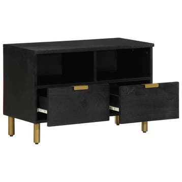 vidaXL Tv-meubel 70x33x46 cm bewerkt hout zwart, Huis en Inrichting, Verzenden, Nieuw
