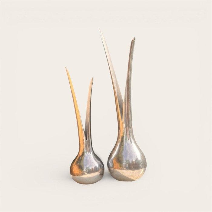BOB Design - Vaas (2) - Organisch ontwerp - Aluminium -, Antiquités & Art, Antiquités | Meubles | Chaises & Canapés