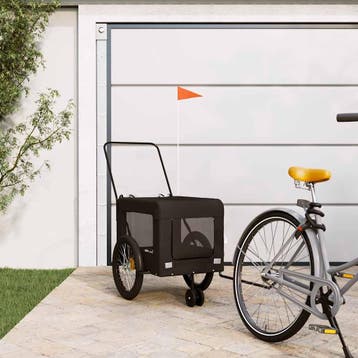vidaXL Hondenfietstrailer oxford stof en ijzer zwart, Verzenden, Nieuw