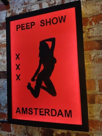 Amsterdam red light district reclame - Reclamebord met
