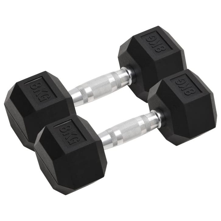 vidaXL Halters 2 st 16 kg totaal gietijzer, Sport en Fitness, Fitnessmaterialen, Nieuw, Verzenden