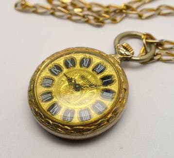 Herma - Swiss Made mechanical pocket watch with chain -