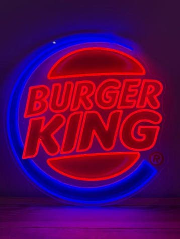 Burger King - Enseigne lumineuse au néon - Plexiglass