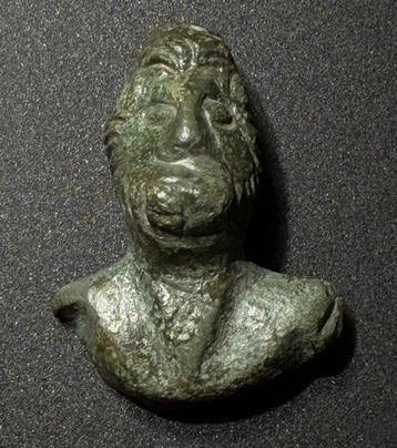 Oud-Romeins Bronze Bearded, gericht op het borstbeeld van