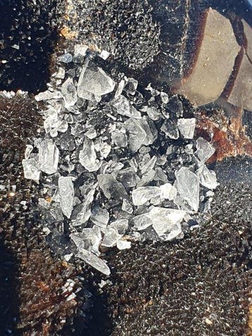 Rare grande géode septaria « Dragon Egg », druse sombre