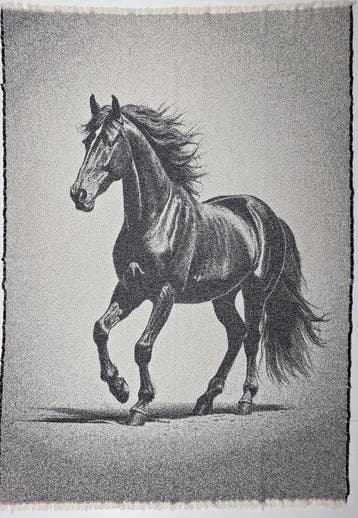 Equestre plaid-arazzo Exclusief met paard in galop - 180x140, Antiek en Kunst