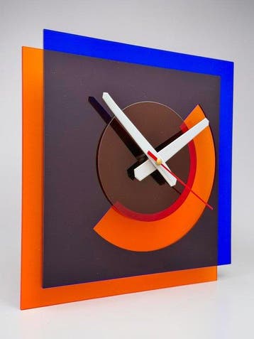 Wandklok Postmodern methacrylaat - 1980-1990, Antiek en Kunst