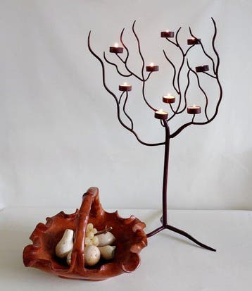 Chandelier LArbre de Vie - Fer forgé - Bougeoir Arbre de
