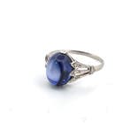 Ring - 18 karaat Witgoud Saffier - Diamant, Nieuw