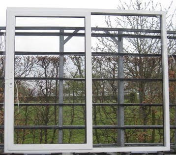 aluminium schuifraam , schuifdeur , pui 247 x 217, 225 cm of meer, Ophalen of Verzenden, 150 tot 225 cm, Inclusief glas