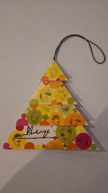 Tintin - 1 Postkaart Kerstboom - Ondertekend - 1970, Boeken, Nieuw
