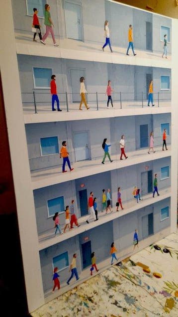 Giorgio Stocco - People walking 81-opera unica
