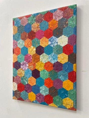Pierre Joseph - Mosaic patchwork, Antiek en Kunst, Kunst | Schilderijen | Modern