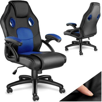 Bureaustoel Mike - zwart/blauw, Huis en Inrichting, Bureaus, Verzenden, Nieuw
