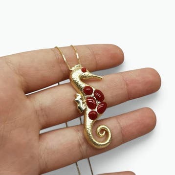 Koraal - Argento 925 - Ketting met hanger - Italiaans, Verzamelen, Mineralen en Fossielen