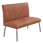 Horeca Bank | THEMIS | Microvezel/Metaal | Cognac | Zwarte, Verzenden