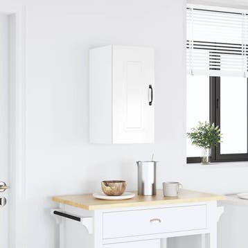 vidaXL Keukenbovenkast Kalmar bewerkt hout hoogglans wit, Verzenden