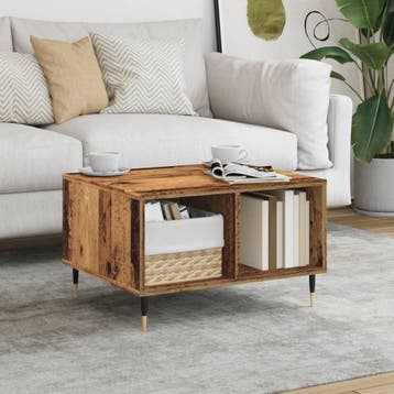 vidaXL Salontafel 60x50x36,5 cm bewerkt hout oud houtkleurig, Huis en Inrichting, Verzenden, Nieuw