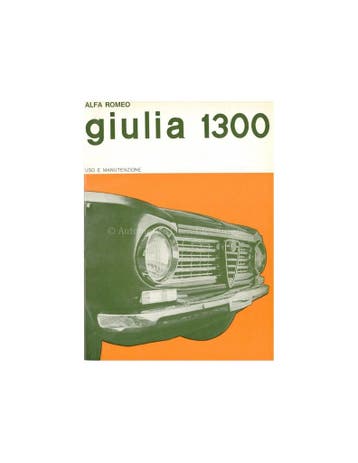 1967 ALFA ROMEO GIULIA 1300 INSTRUCTIEBOEKJE ITALIAANS, Ophalen of Verzenden
