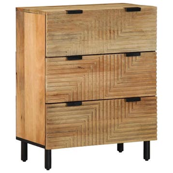 vidaXL Dressoir 60x33x75 cm massief mangohout bruin, Verzenden, Nieuw