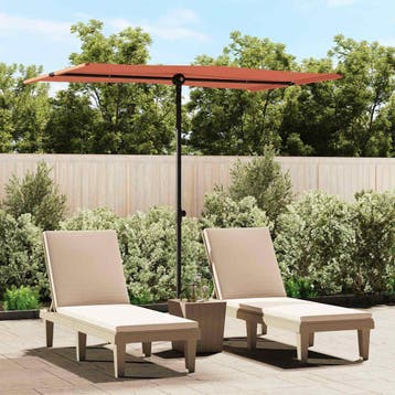 vidaXL Parasol met aluminium paal 2x1,5 m terracottakleurig, Verzenden
