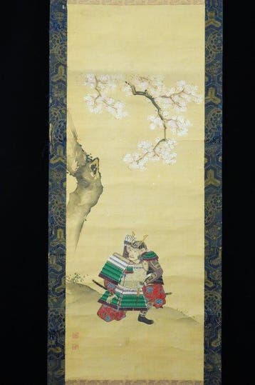 Absolute auction - Antique Samurai Hanging Scroll - Armored