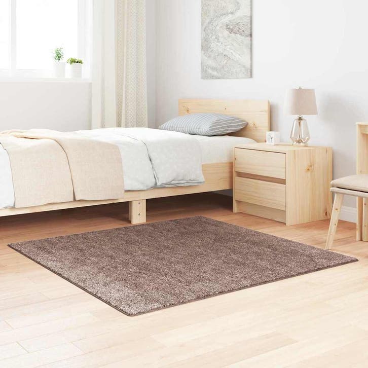 vidaXL Antislip Shaggy Tapijt Bruin 120 x 120 cm PP, Maison & Meubles, Ameublement | Tapis & Moquettes, Envoi