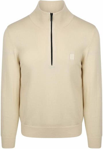 BOSS Kanobix Half Zip Trui Ecru maat Maat 52/54 (L) Heren, Vêtements | Hommes, Pulls & Vestes, Verzenden