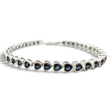 Zonder minimumprijs - Armband Zilver - saffier, Handtassen en Accessoires, Armbanden, Nieuw