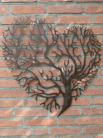 Decoratief ornament - Hartvormige levensboom muurdecoratie