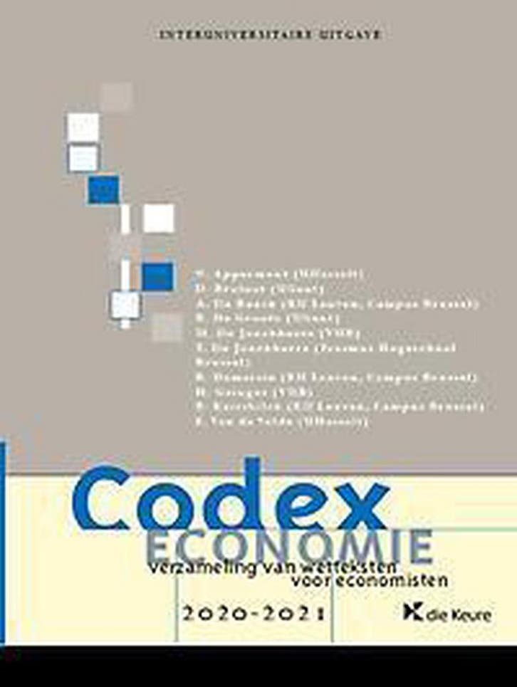 Codex economie 2020-2021 9789048639229 ?, Boeken, Wetenschap, Gelezen, Verzenden