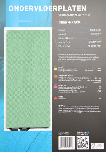 Floorlife Co-pro green-pack 790x590x7mm 15 stuks, Ophalen of Verzenden