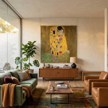 Paneel - AA200 - Paneel van decoratief textiel De Kus –
