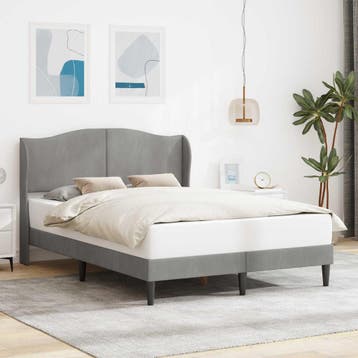 vidaXL Bedframe met hoofdeinde Lichtgrijs 140 x 190 cm, Verzenden, Nieuw