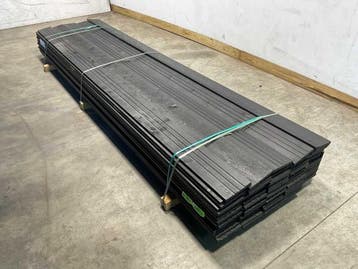 Veiling - 75x Vuren open gevelbekleding board zwart 365x18x1, Nieuw