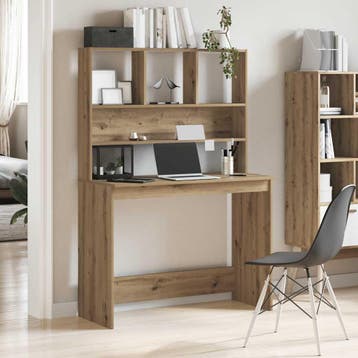 vidaXL Bureau met schappen 102x45x148 cm bewerkt hout, Huis en Inrichting, Bureaus, Verzenden, Nieuw