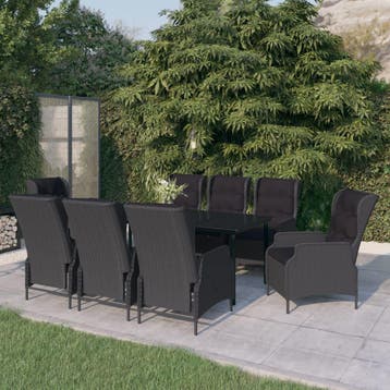vidaXL 9-delige Tuinset donkergrijs, Verzenden, Nieuw, Tuinset