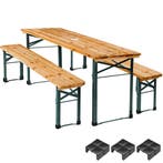 tectake Biertafelset Ludwig 3-delig opklapbaar met parasolho, Huis en Inrichting, Stoelen, Verzenden, Nieuw