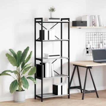 vidaXL Boekenplank 60 x 30 x 155 cm Bewerkt hout Grijs, Verzenden