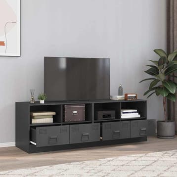 vidaXL Tv-meubelen 2 st 67x39x44 cm staal antracietkleurig, Verzenden, Nieuw