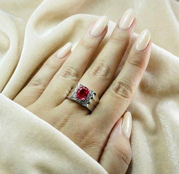 Zonder minimumprijs - Ring Zilver - 4.20ct. tw. Padparacha