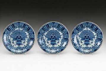 Tichelaar Makkum - ø 27.2 cm. - Plat (3) - Faïence - Set de, Antiek en Kunst