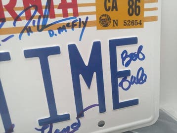 Back to the Future - License plate - Signed by 4 :, Verzamelen, Nieuw