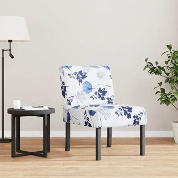 vidaXL Stoel gebloemd stof blauw, Verzenden, Nieuw