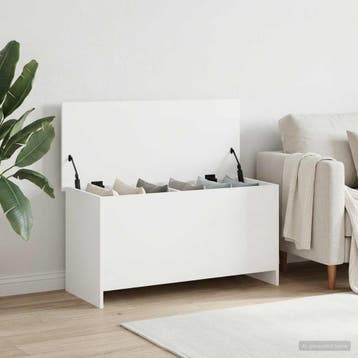 vidaXL Opbergkist met opslag Wit 100 x 40 x 50 cm Bewerkt, Verzenden