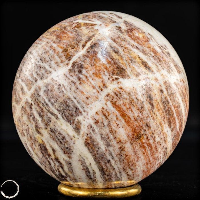 natuurlijke aardbeienkwarts kogel – zeldzame kleurstructuur, Verzamelen, Mineralen en Fossielen