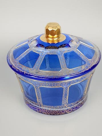 Moser & Söhne - Suikerkom - Cabochon Panels Gilt Glass -