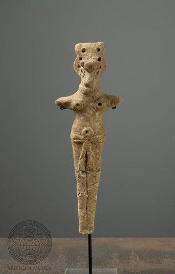 Levant Terracotta Oud Nabije-Oosterse terracotta-figuur van